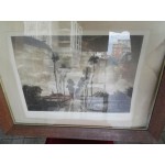 Много стара литография от Испания в още по стара рамка - 3830